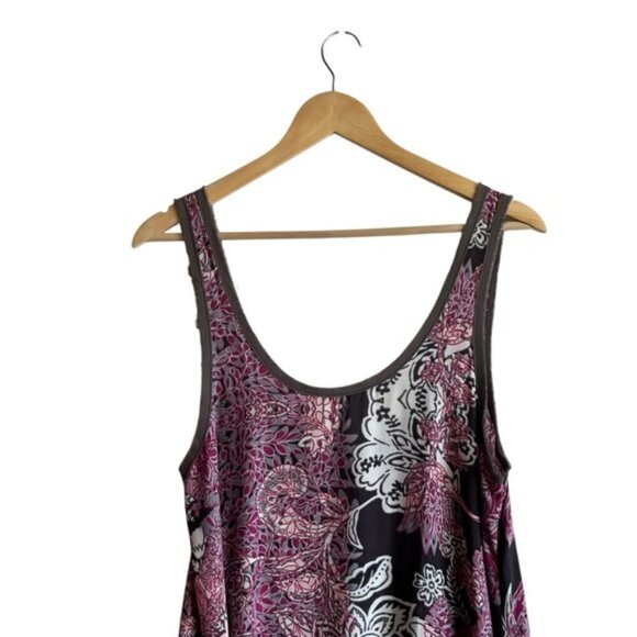 Free People Boho Swing Dress Black Pink Floral Size Small - Picture 3 of 10